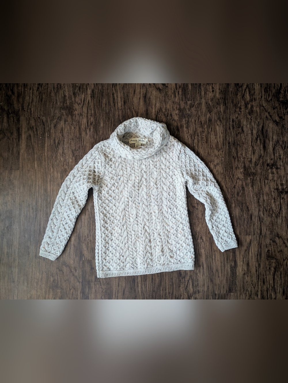 Aran Mor Cable-Knit Turtleneck Sweater - Women's Large 100% Wool